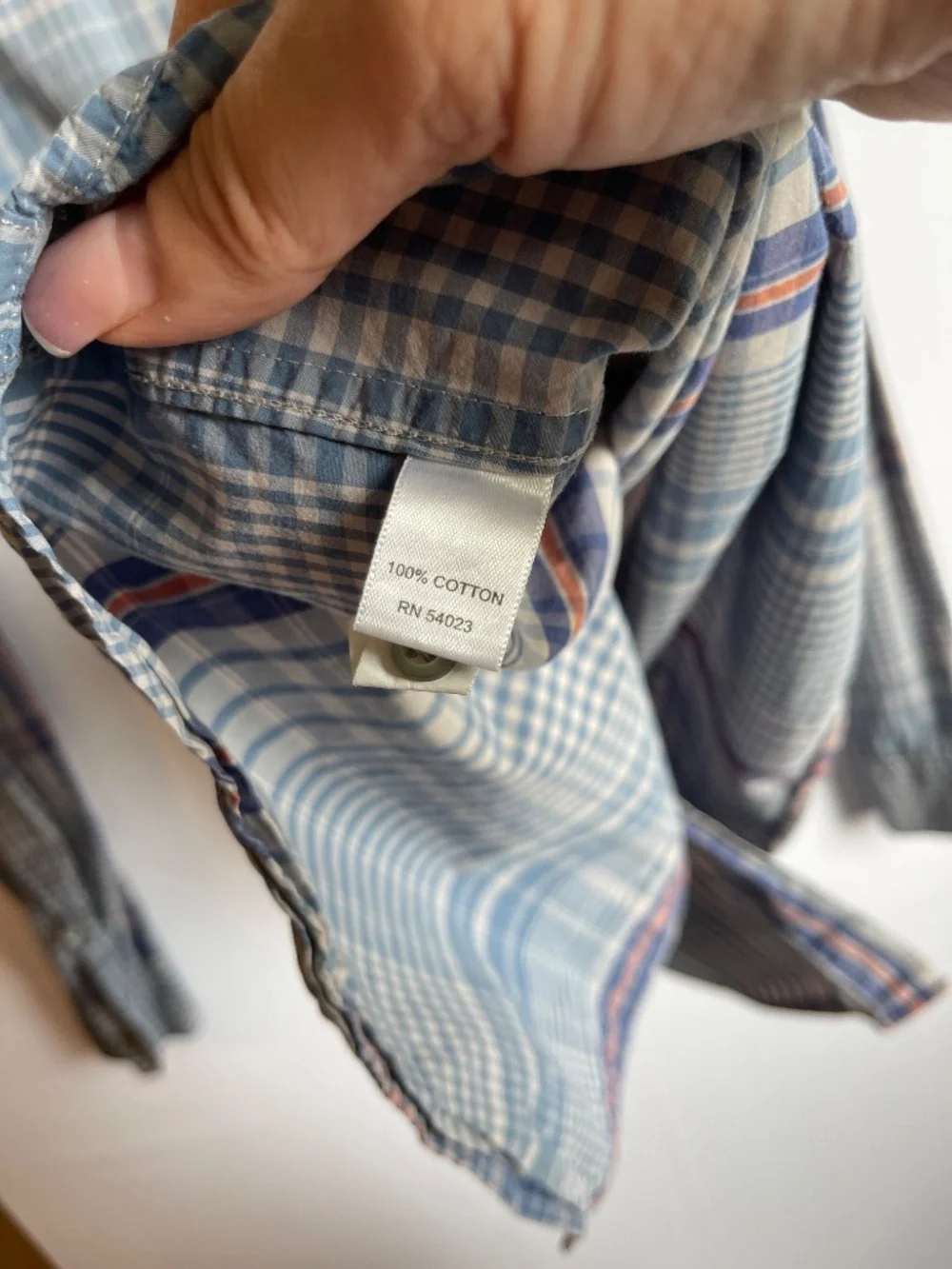 Banana Republic Men's Blue Gray Plaid Cotton Long Sleeve Button Up Shirt XL
